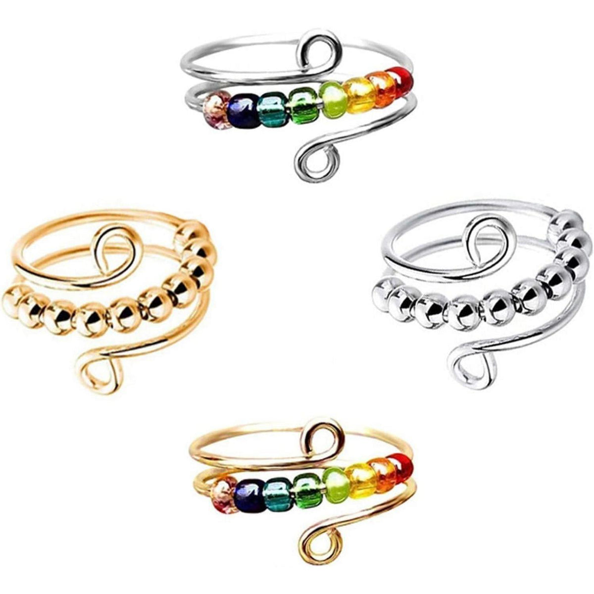 Verstellbarer Anti-Stress Ring Set für Damen – Angstabbau & Fidget