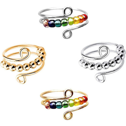 Verstellbarer Anti-Stress Ring Set für Damen – Angstabbau & Fidget