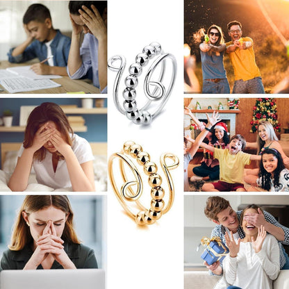 Verstellbarer Anti-Stress Ring Set für Damen – Angstabbau & Fidget