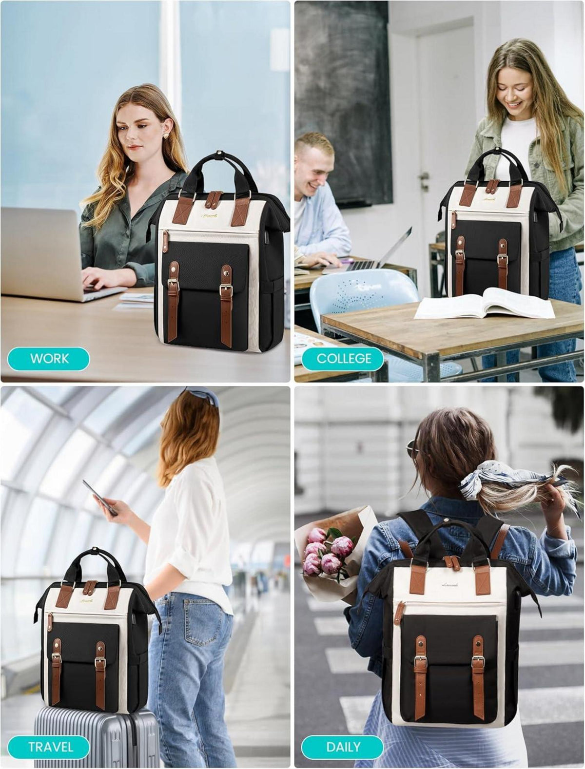 LOVEVOOK Damen Rucksack 17 Zoll Laptoptasche Wasserdicht