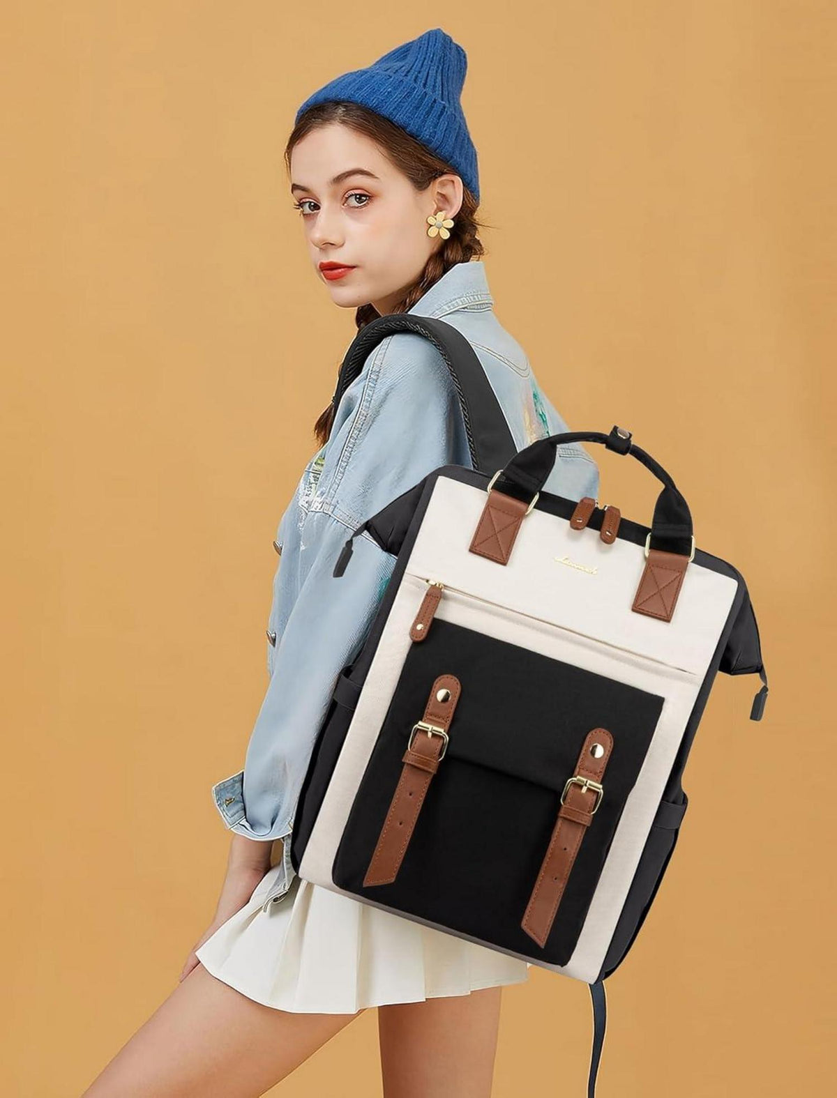 Großer Damenrucksack 17 Zoll Laptoptasche Schulrucksack Wasserdicht Uni Business