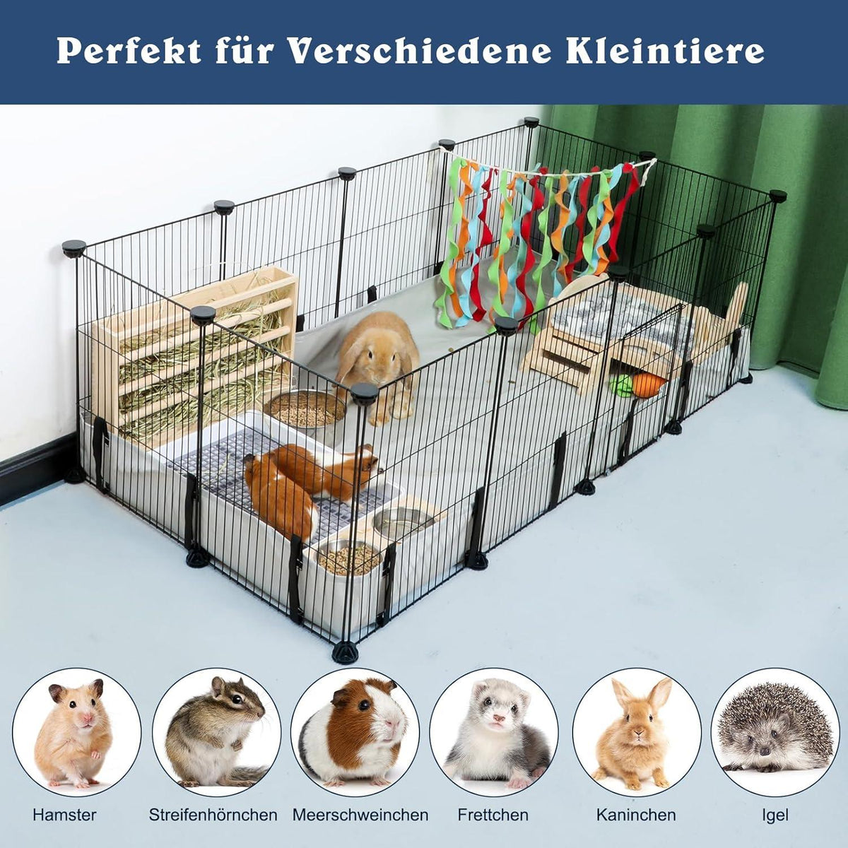 Wasserdichte Meerschweinchen Käfig Matratze Grau 122x61cm