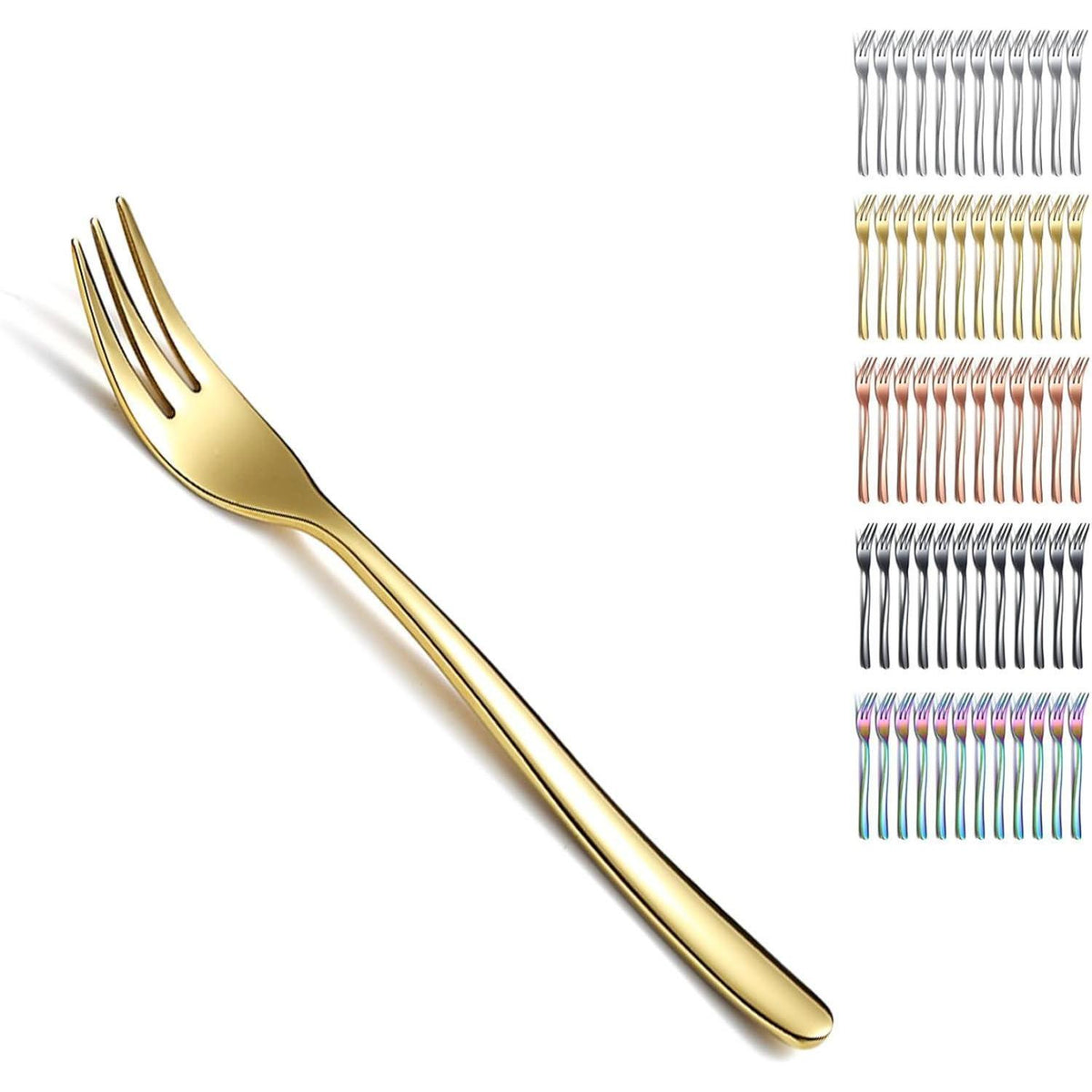 Goldene Dessertgabeln 12er Set 14cm Edelstahl spülmaschinenfest