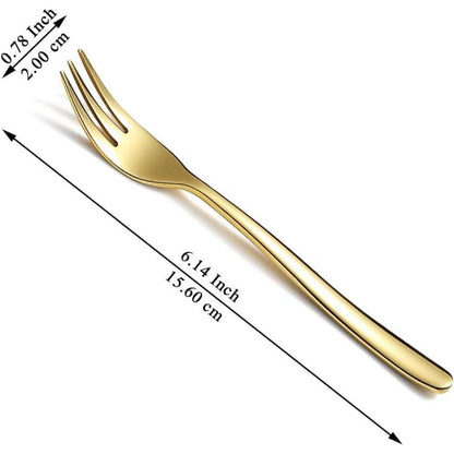 Goldene Dessertgabeln 12er Set 14cm Edelstahl spülmaschinenfest