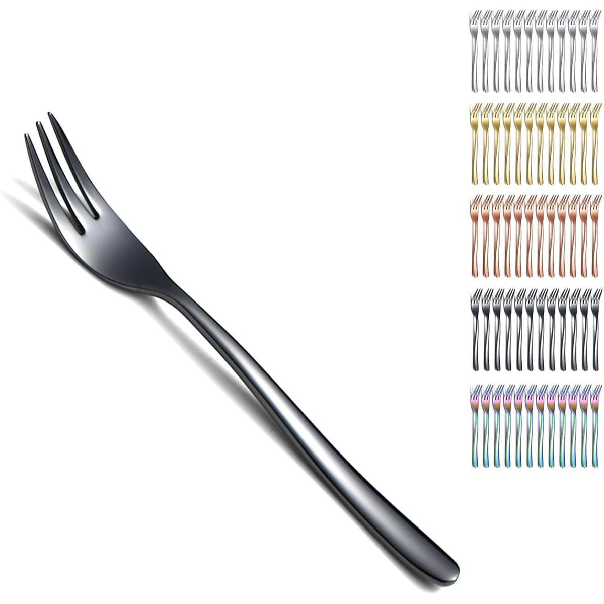 Schwarze Dessertgabeln Edelstahl 12er Set 14cm