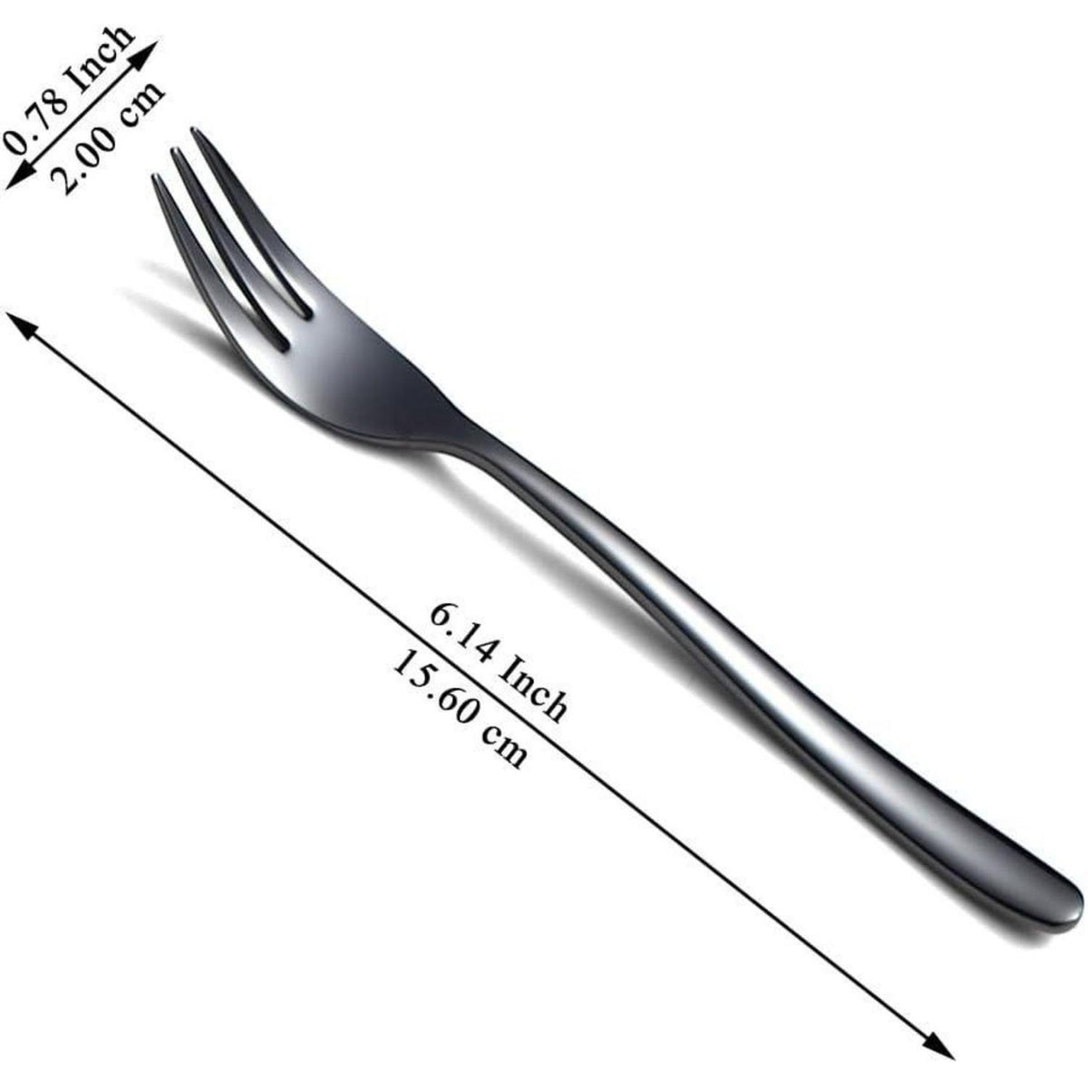 Schwarze Dessertgabeln Edelstahl 12er Set 14cm