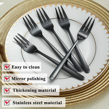 Schwarze Dessertgabeln Edelstahl 12er Set 14cm
