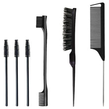 6er-Set Haarkamm-Set mit Borstenbürste und Kantenbürste