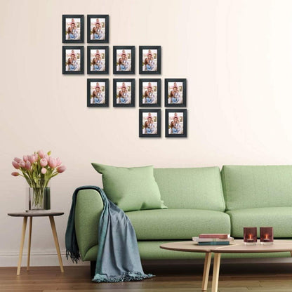 12er Set Bilderrahmen 9x13cm Schwarz Fotorahmen Collage Wand oder Tisch