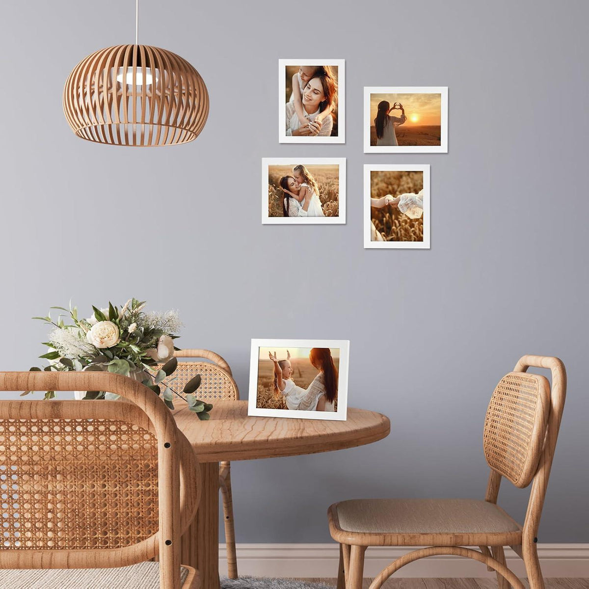 Fotorahmen Set 15x20 cm Weiß Bilderrahmen Wand Tisch Aufsteller 12er Pack