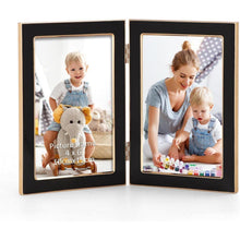 Doppelter Bilderrahmen 10x15cm Schwarz Klappbar Fotorahmen