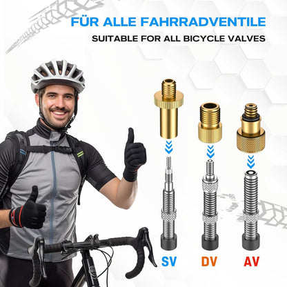 Fahrradventil Adapter Set inkl. Aufbewahrungsbox und 8