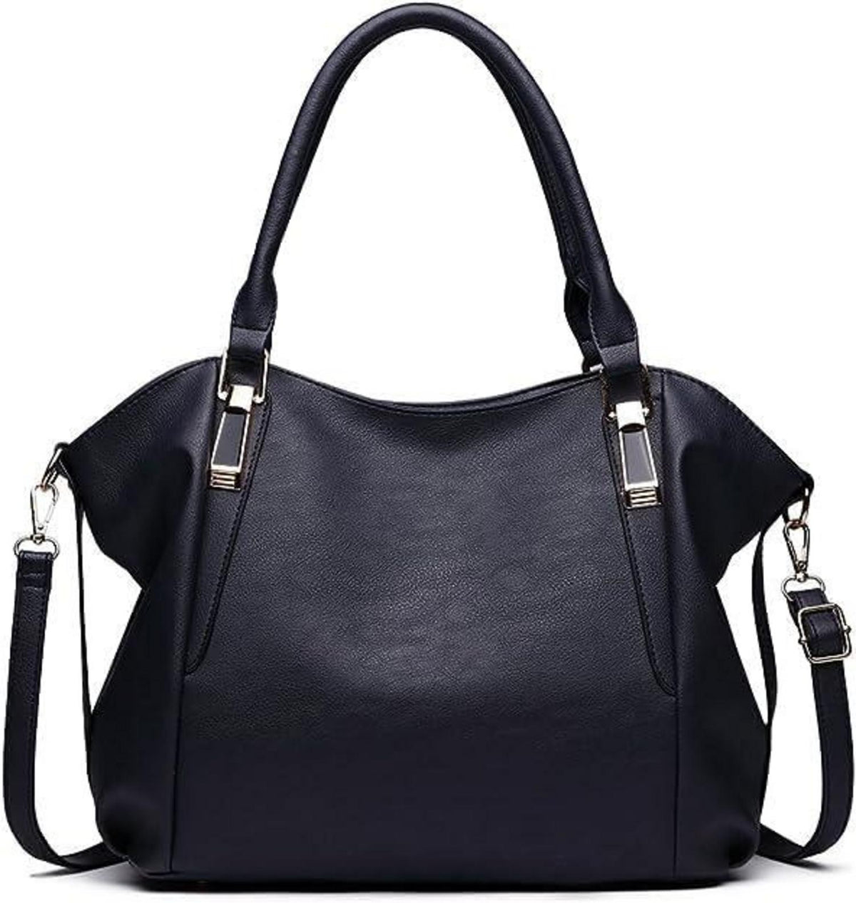 Elegante Miss Lulu Navy PU Leder Umhängetasche 33x30x12cm