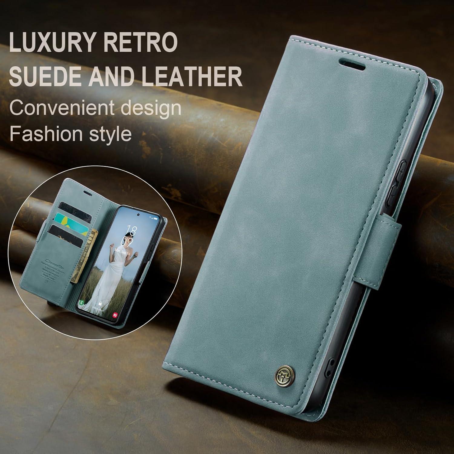 Handyhülle Samsung Galaxy A54 5G Leder RFID Schutz Flip Cover Standfall
