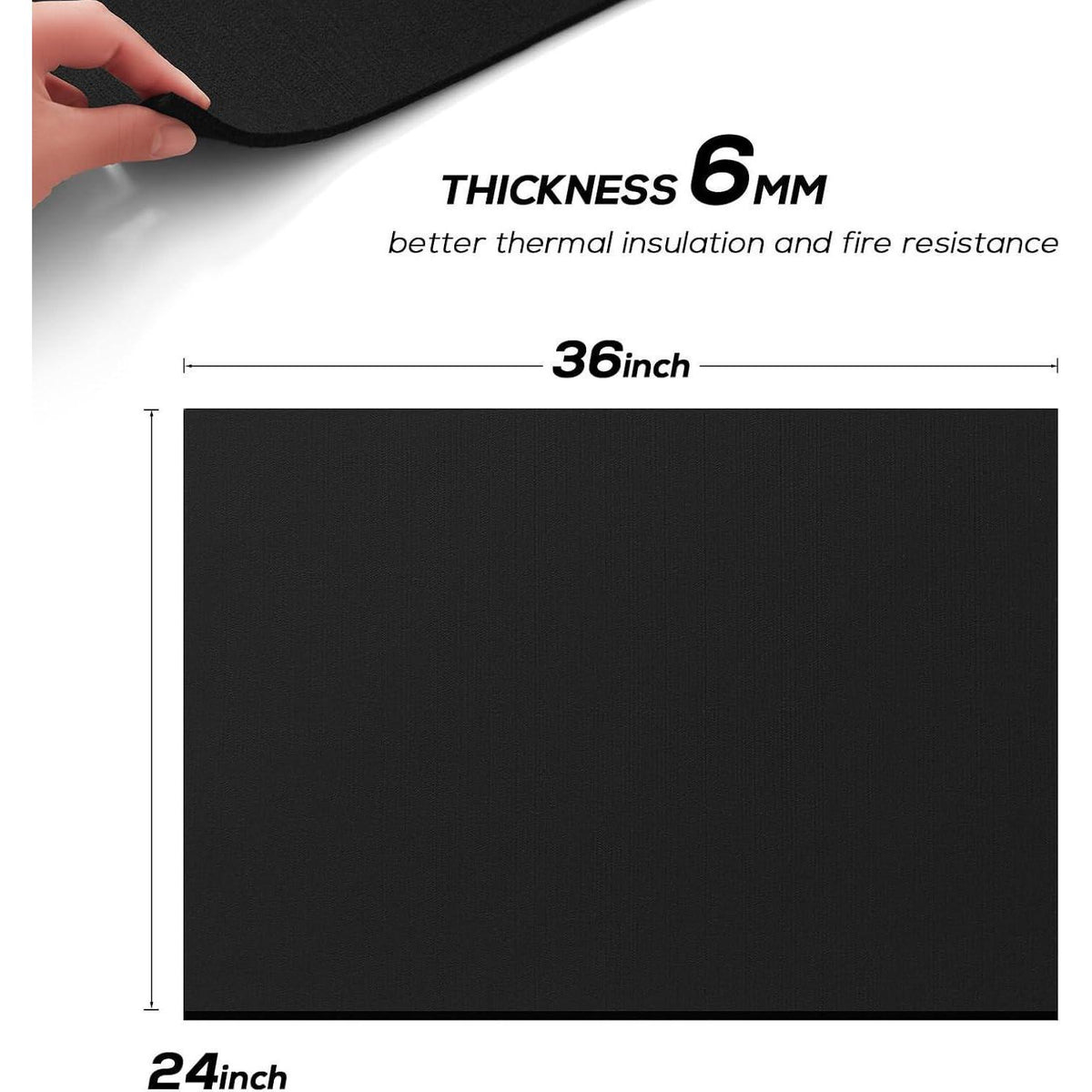 Hitzeschutzmatte 60x90 cm, feuerfeste Unterlage für Brandschutz