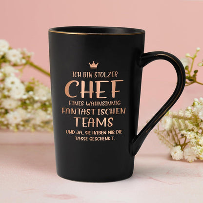 Keramik Kaffeetasse 400ml Geschenkbox Marmor Schwarz