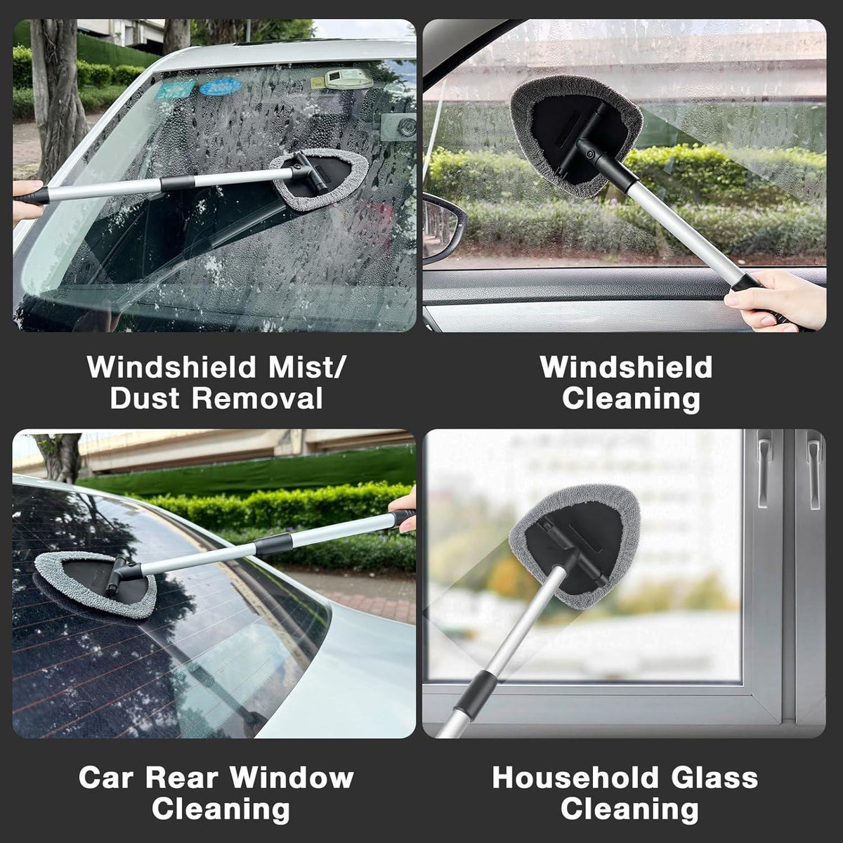 Auto Scheibenreiniger Set mit Verlängerung & Mikrofaserpads