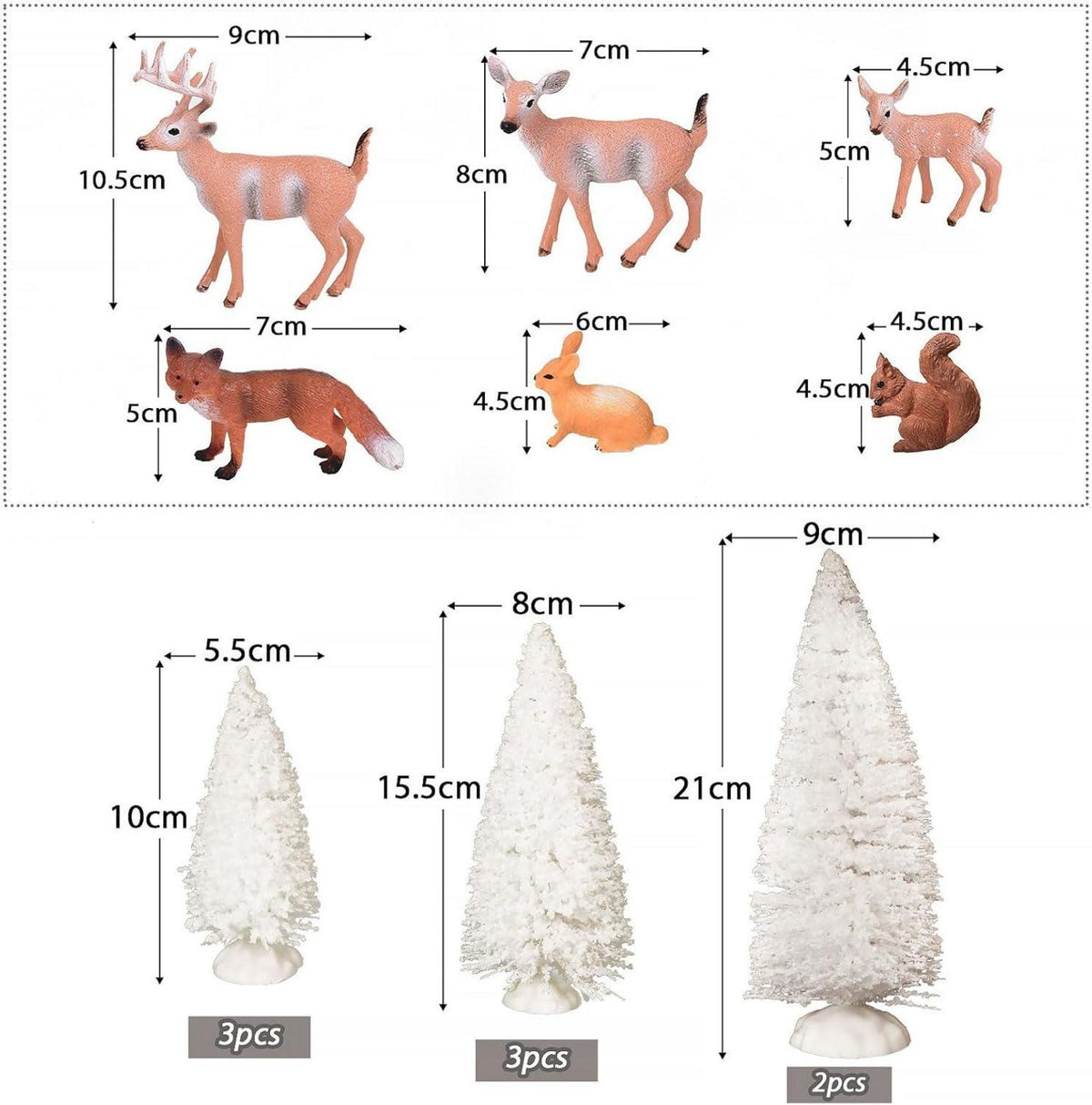 Mini Weihnachten Figuren Set 14 Stk. Weihnachtsbaum Ornament