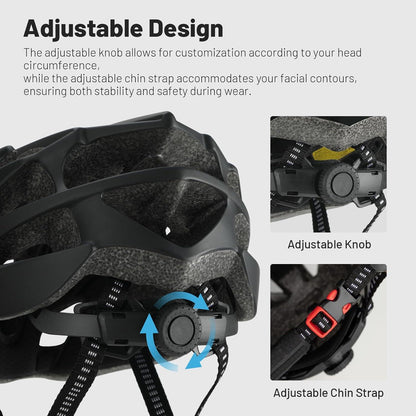 Favoto Fahrradhelm Erwachsene Schwarz Abnehmbar Verstellbar MTB