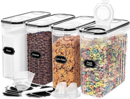 Skroam 4L Vorratsdosen Set für Getreide, Mehl, Zucker 4-teilig