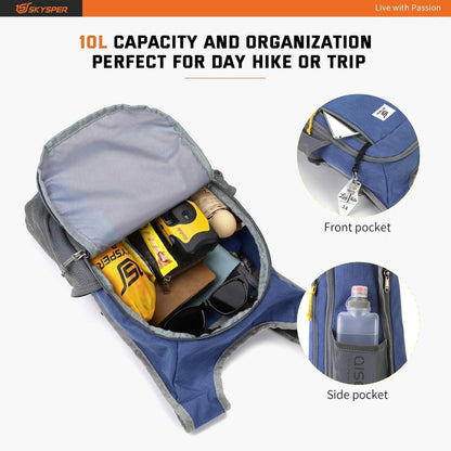 Faltbarer Tagesrucksack 10L wasserfest ultraleicht für Wandern & Reisen