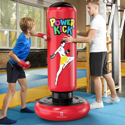 QPAU Boxsack für Kinder 168cm Karate Taekwondo MMA Rot