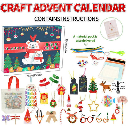 Basteln Adventskalender 2024 Kinder Mädchen 24 kreative