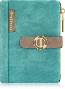Damen Geldbörse Klein mit Mehreren Fächern, Zipper Münzfach, edles PU