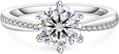 Damen Moissanit Verlobungsring 1,5 Karat Diamant VVS1 925 Silber