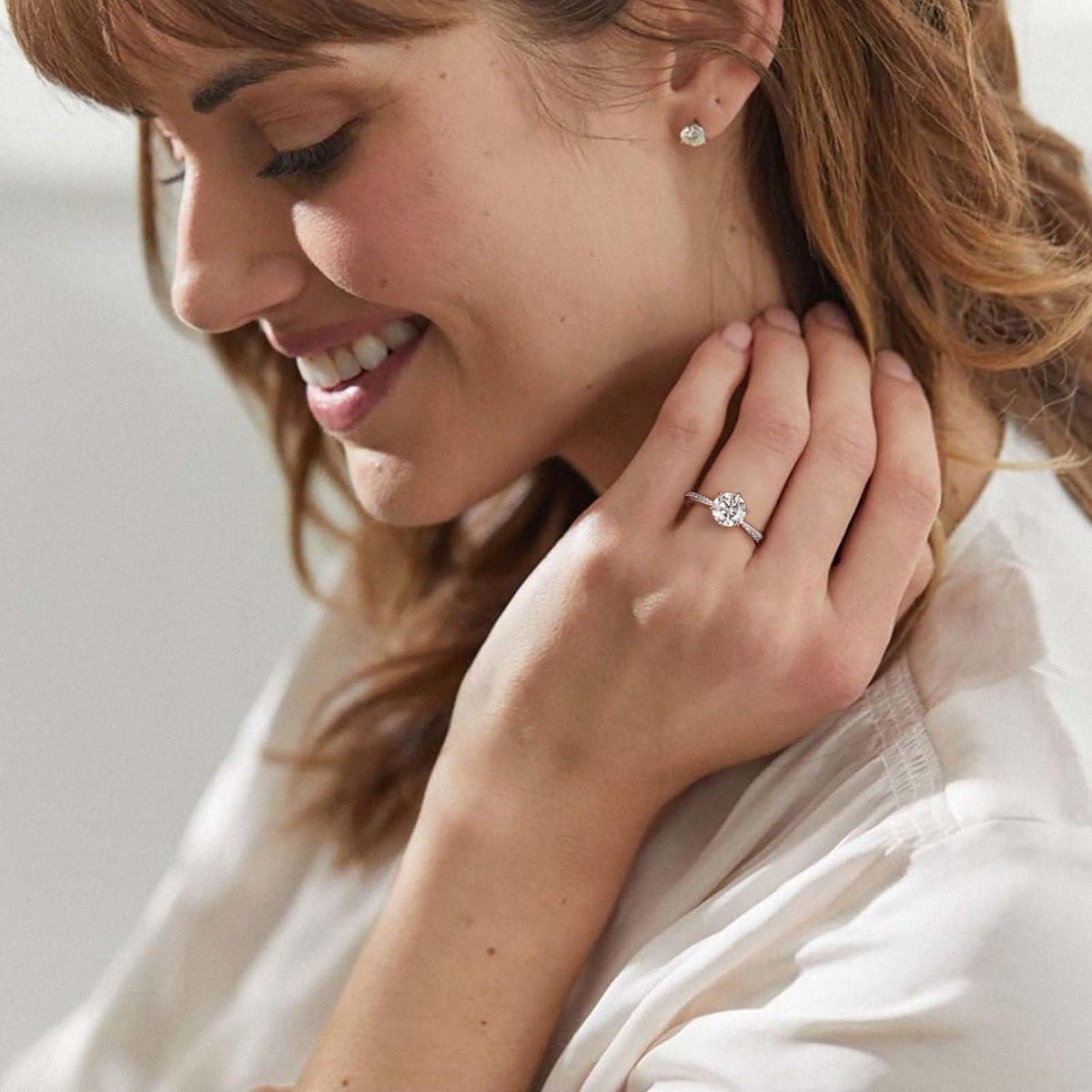 Moissanite Verlobungsring 1,5 Karat D Diamant Solitärring 925 Silber