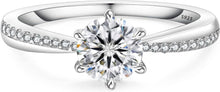 Moissanite Verlobungsring Damen 1,0 Karat Diamant 925 Silber Weißgold