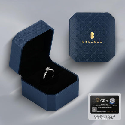 Verlobungsring Damen Moissanite Ringe 1.0 Karat D VVS1 925 Silber