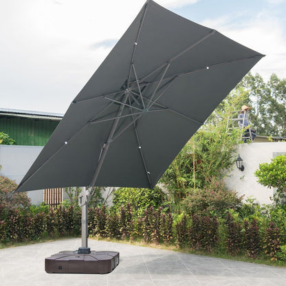 LKINBO Sonnenschirm 300x300 cm Quadratisch mit Ständer