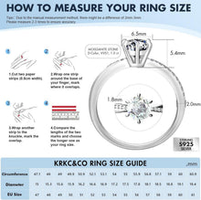 Moissanite Verlobungsring 1 Karat D Diamant 925 Silber 54