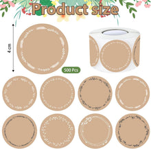 500 Stück Kraftpapier Aufkleber 4cm Rund Geschenksticker DIY