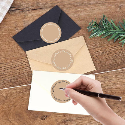 500 Stück Kraftpapier Aufkleber 4cm Rund Geschenksticker beschriften für