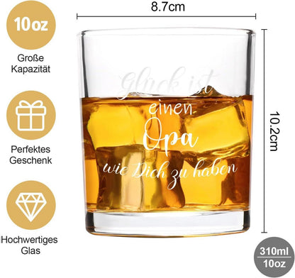 Whiskeyglas Opa Geschenk Weihnachten 300ml - Graviert 15oz
