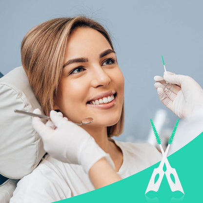 Interdentalbürsten 280 Stück Silikon Zahnreinigung Grün Stick