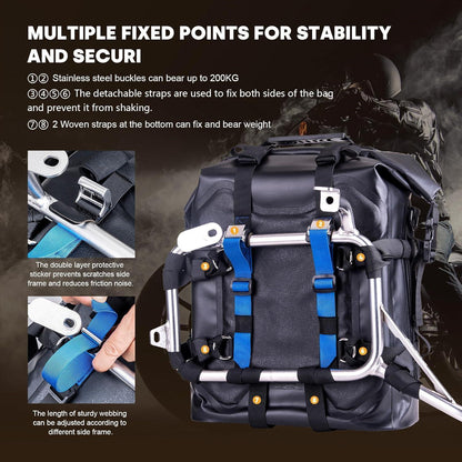 Wasserdichte Motorrad Seitentasche 25L Edelstahl Federung