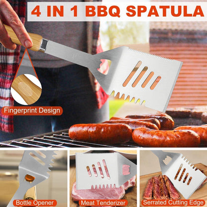 Geschenke für Männer Grillbesteck Set 30x Edelstahl Koffer