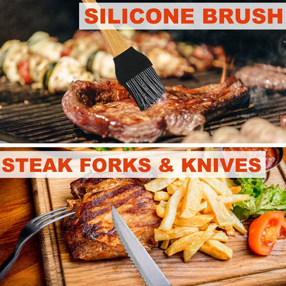 Geschenke für Männer Grillbesteck Set 30x Edelstahl Koffer