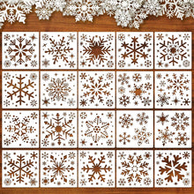 20er Set Weihnachten Schneeflocken Schablone Durable PET Material