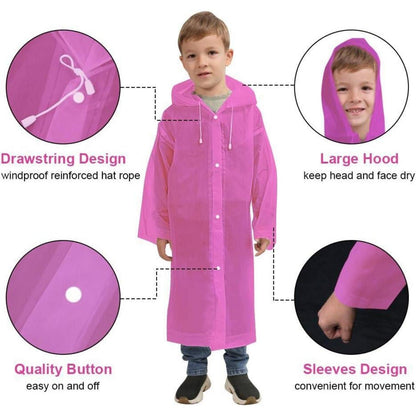 Wasserdichter Regenponcho Kinder Rosa – Atmungsaktiv & Wiederverwendbar