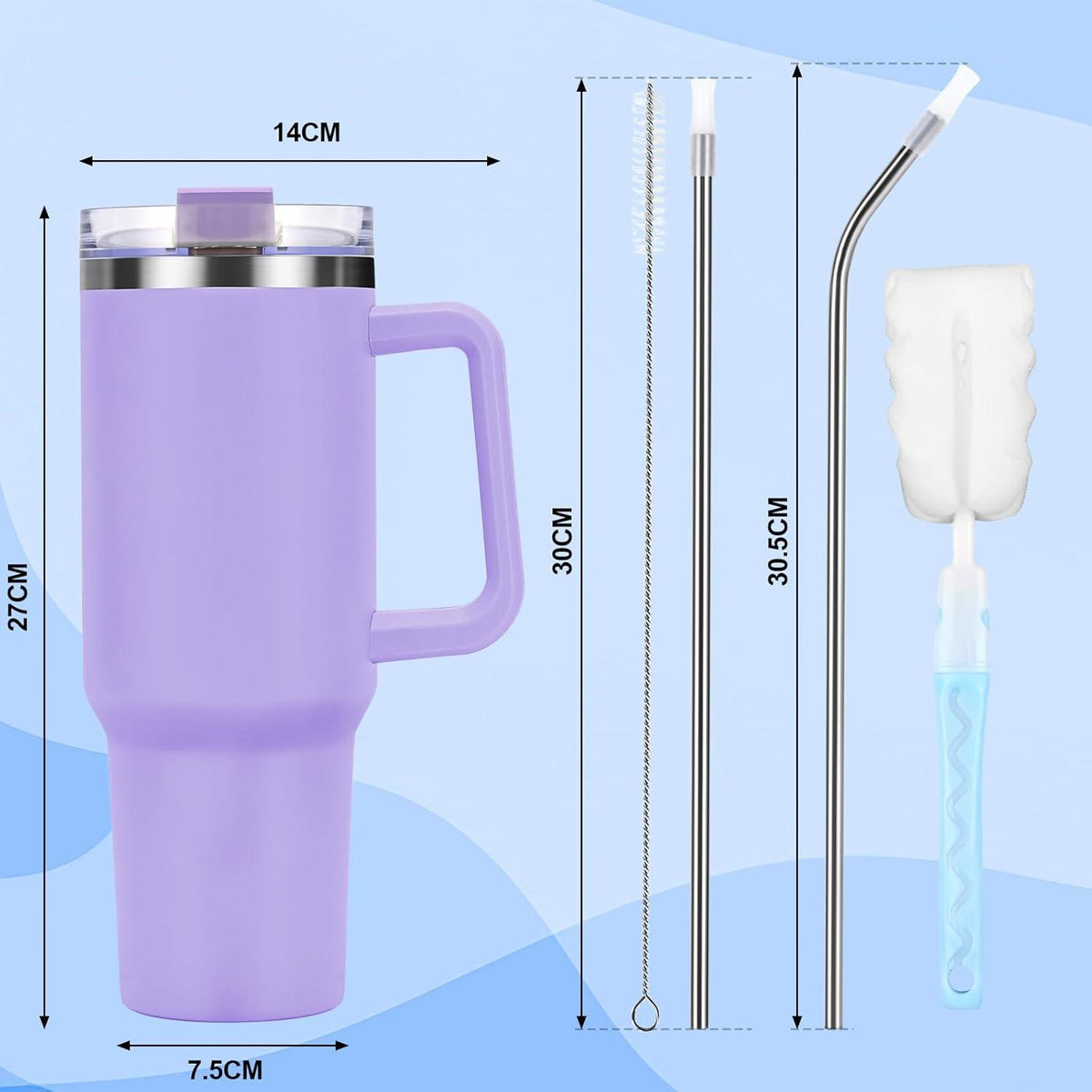 Livole 40oz Edelstahl Thermobecher mit Griff und Deckel, Isolierter Tumbler für