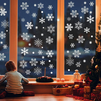 Schneeflocken Fensterdeko – 302 PCS Wiederverwendbar Weihnachten