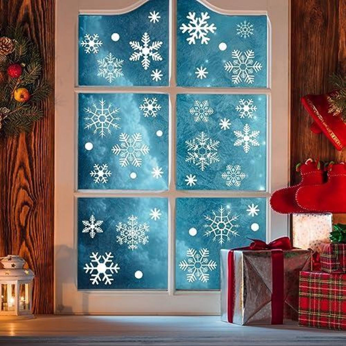 Schneeflocken Fensterdeko – 302 PCS Wiederverwendbar Weihnachten