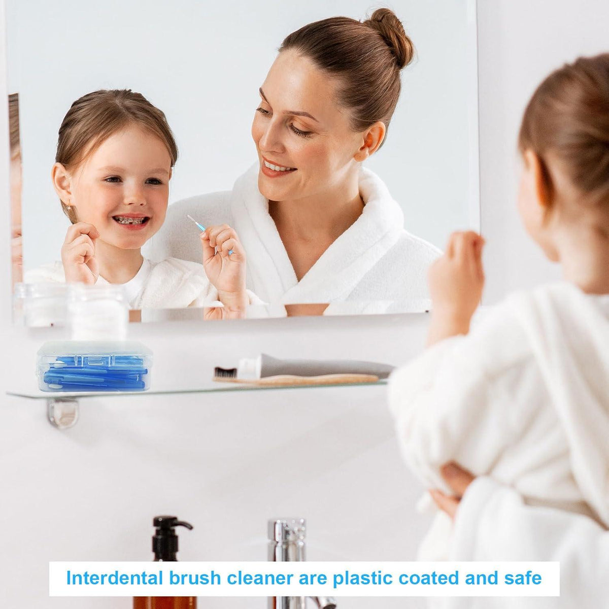 Interdentalbürsten 40 Stk. Zahnbürstchen für Zahnreinigung, 4 Farben
