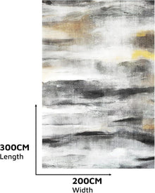 Vamcheer Teppich Moderner Kurzflor Schwarz 200x300cm