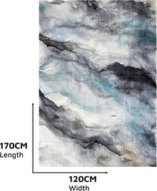 Kurzflor Teppich Moderner Design Blau 120x170 cm