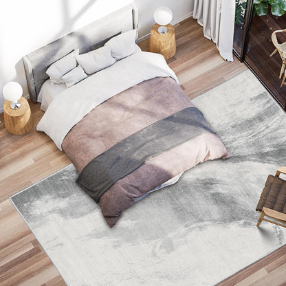 Kurzflor Teppich Moderner Weich Groß Flauschig 200x300cm Hellgrau